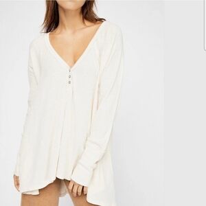 We The Citrine Thermal Top Tee Ecru Ivory